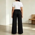 thumbnail image 7 of Women's Lace Up Criss Cross Detail Casual Sweatpants Elastic Drawstring Waist Wide Leg Jogger Pants with Pocket Fall Fashion Y2K Outfit Black, 7 of 7