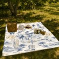 thumbnail image 7 of Blue Gold Coastal Cowgirl Flannel Blanket with Horse Rider, Surfboards, Palm Trees, Shell Frames Throw for Guest Room and Parlor, Home Decor Gift for Beach Rodeo Fans, 7 of 7