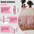 thumbnail image 6 of Dog Playpen 32 Inch 8 Panels, Heavy Duty Metal Pet Playpen Outdoor Exercise Pen with Doors, Foldable Dog Fence Puppy Pen for Large Medium Small Dogs Indoor Outdoor, Pink, 6 of 8