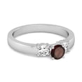thumbnail image 2 of Tri Round Stone 0.10 Ctw Garnet 925 Sterling Silver Mystery Women Valentines Day Gifts Ring, 2 of 3