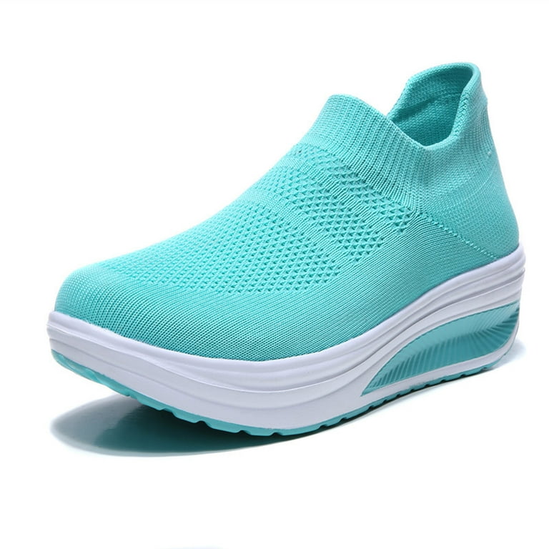 EQWLJWE 2022 Spring Autumn Sneakers Fashion Women Shoe Soft-soled  Comfortable Flying Woven Casual Ladies Shoes Deals Discount Clearance