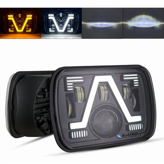 Applies to 5x7'' Rectangular Sealed Headlight Angel Eyes Hi/lo Beam