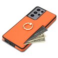thumbnail image 5 of Nalacover for Samsung S21 Ultra Wallet with Card Holder Slot, 360°Rotation Ring Holder Kickstand Cover for Men Women Protective Premium PU Leather Shockproof Cover for Samsung Galaxy S21 Ultra, Orange, 5 of 6