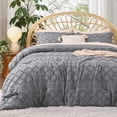 thumbnail image 1 of Juego de edredón Bedsure Queen Grey con 2 fundas de almohada de 3 piezas, 1 of 7