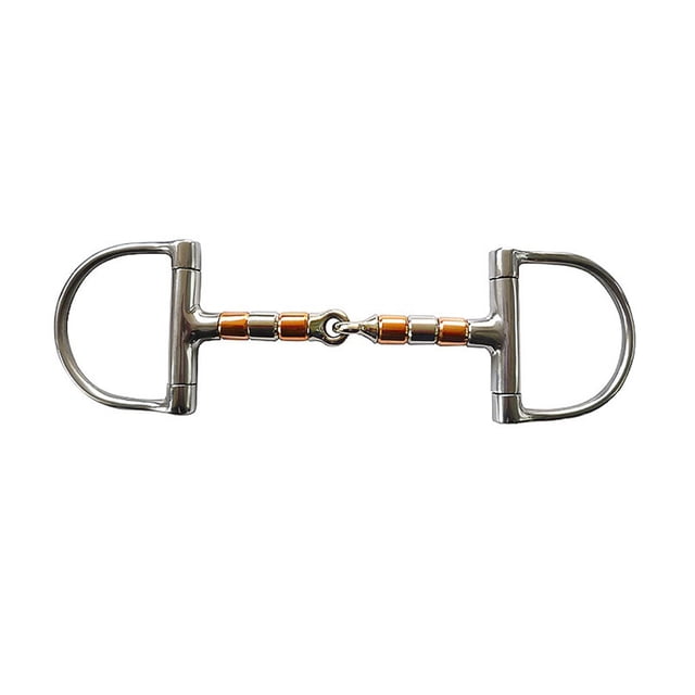 Methold Broca de anillo en D de doble articulación de acero inoxidable de 5 pulgadas Equipo práctico para montar a caballo a prueba Ropa para mascotas Boca de caballo/12.7 cm