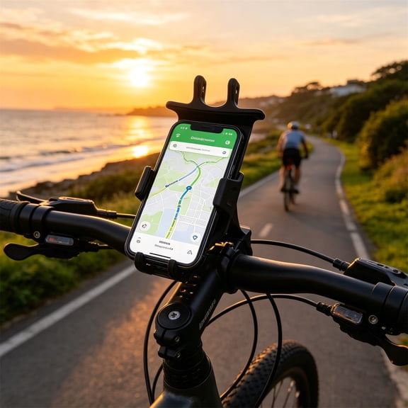 Silicone Bike Phone Mount 360° Rotatable Shock Absorption Phone Holder Easy Install and Quick Release Bicycle for Adult Bicycles 5.31×2.76×1.77in Black