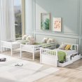 thumbnail image 5 of Harper & Bright Designs Twin-Over-Twin-Over-Twin Bunk Bed, Twin Size Wooden Triple Bunk Bed with Two Drawers, Detachable Bunk Bed Can be Converted Into Bunk Bed w/Platform Bed or 3 Platform Beds, 5 of 15