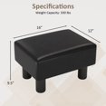 thumbnail image 3 of Costway Modern Foot Stool with Storage Hidden Storage Space PU Leather Upholstered Seat Black, 3 of 10