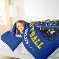 thumbnail image 4 of Manfei Kids American City Queen Comforter Set, Soccer Lover Bedding Sets, Rugby Sports Competition Reversible Bedding Comforter Set, Microfiber Bedroom Decor, 3pcs, 4 of 6