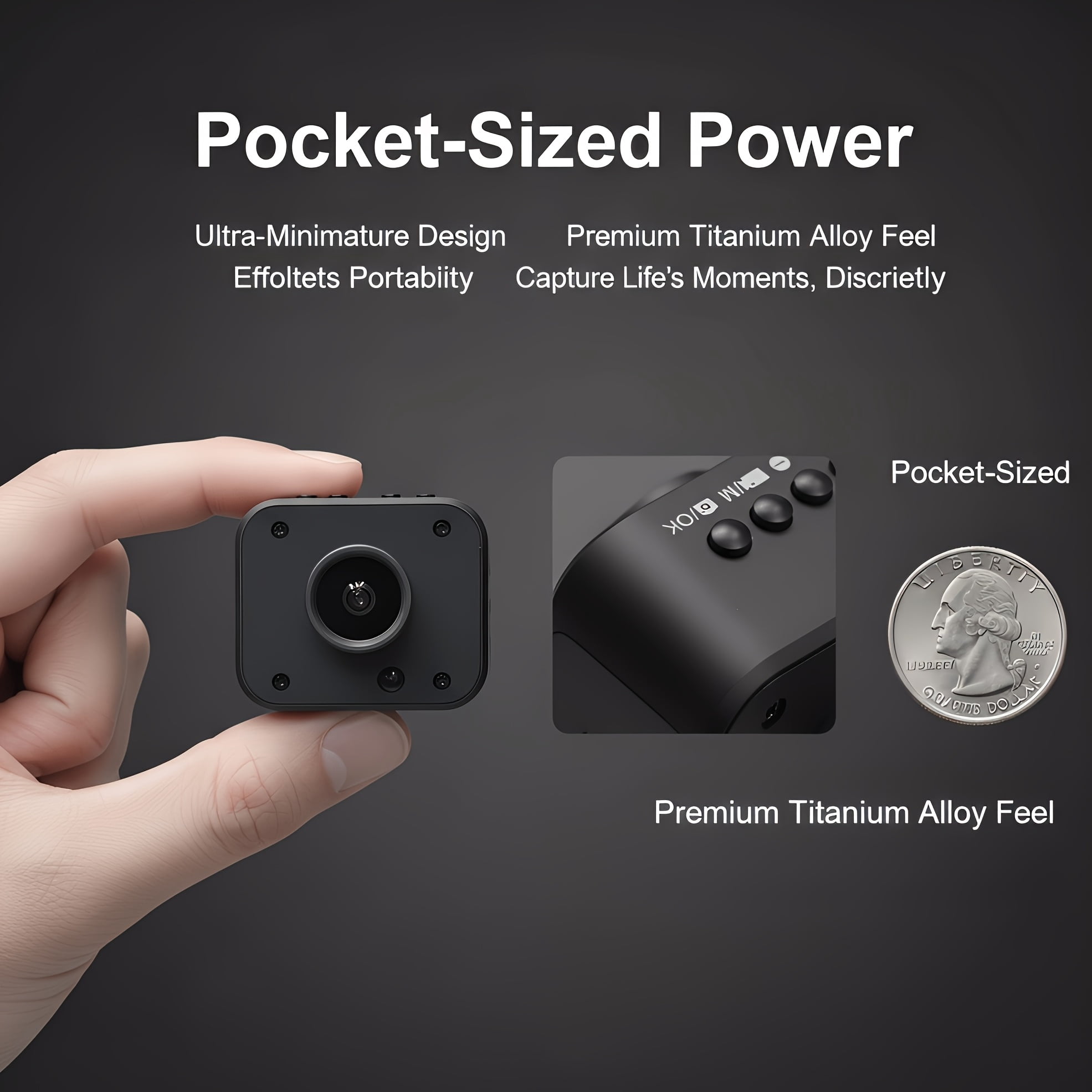 Mini Camcorder 1080P HD Video, Portable Travel Camera with Time-Lapse, 20 Effects, Long Battery for Vlogging