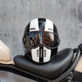 thumbnail image 2 of Cascos integrales para motocicleta, carcasa de fibra de vidrio, estilo retro vintage TT&CO Cafe Racer, casco integral de fibra de vidrio para motocross, scooter y hombre, 2 of 4