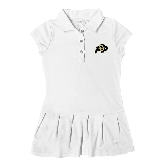 Girls Infant Garb  White Colorado Buffaloes Caroline Cap Sleeve Polo Dress