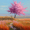 Cherry Blossom Landscape, variant on Pink Teapot Lemon Slice Canvas Wall Art,Kitchen Decor for Living Room Dining Room Cafe Restaurant