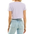 thumbnail image 5 of Women's Boxy Crop Top Round Neck Short Sleeve Casual 100% Cotton Cropped Tee T-Shirt, Iris, 2XL, 5 of 7