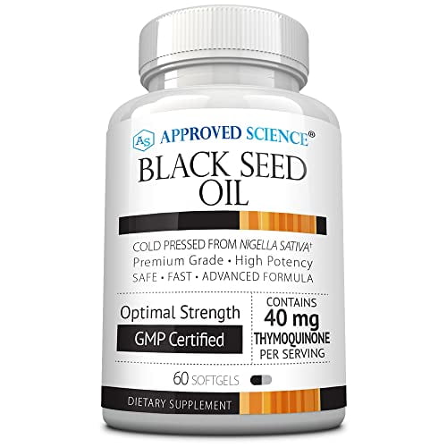 Approved Science Black Seed Oil - Cold Pressed Nigella Sativa - Boost Immunity, Respiratory, Cognitive, and Digestive Health - 2% Thymoquinone - 1 Bottle - 60 Softgels - Made in The USA