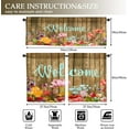 thumbnail image 4 of Welcome Kitchen Curtains and Valances Set - 3 Piece Farmhouse Kitchen Curtains 36 Inch Length Sets with Valance for Windows Rod Pocket Flower Kitchen Decor Decorations, 4 of 5