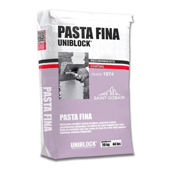 estuco uniblock e con fibra gris 25 kg