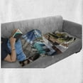 thumbnail image 6 of Modern Soft Flannel Fleece Throw Blanket, Lake View with Snowy Peak Mountain and Ocean Seascape Balcony House Image, Cozy Plush for Indoor and Outdoor Use, 70" x 90", Sky Blue and Brown, by Ambesonne, 6 of 6
