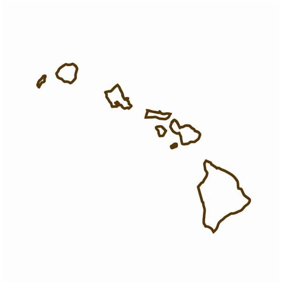 State Map Outline Hawaii Islands Ohana Vinyl Decal Sticker UV & Waterproof Bumper Window Laptop Automotive Water Bottle Gift accessories – BROWN 5"