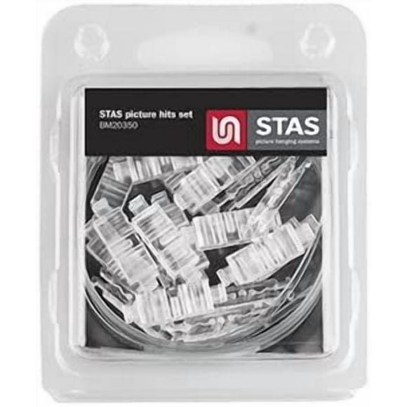 STAS Picture Hits – Easy Clip-On Picture Hanging System for Posters, Photos & Art – Secure, Damage-Free Hanging – Pack of 20