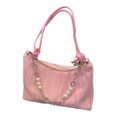 thumbnail image 1 of Bolso de hombro plisado Link, Color puro, gran capacidad, bolso de hombro individual de PU a la moda para mujer, verano, 1 of 8