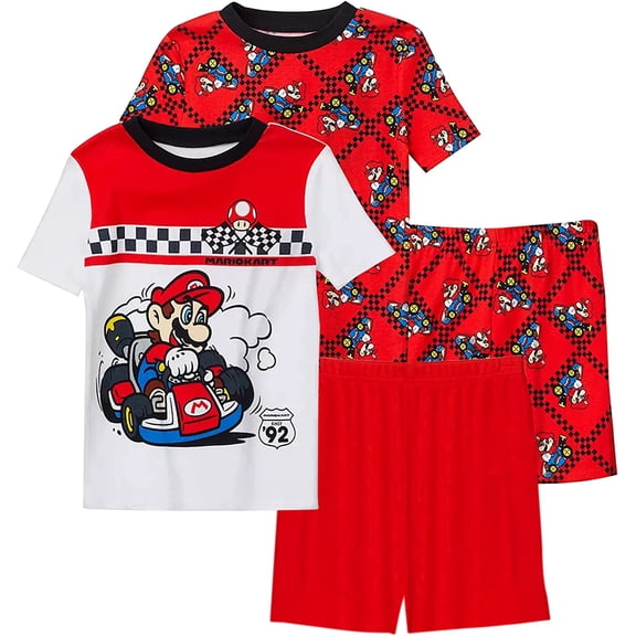 SUPER MARIO Boys' Four Piece Pajama Set
