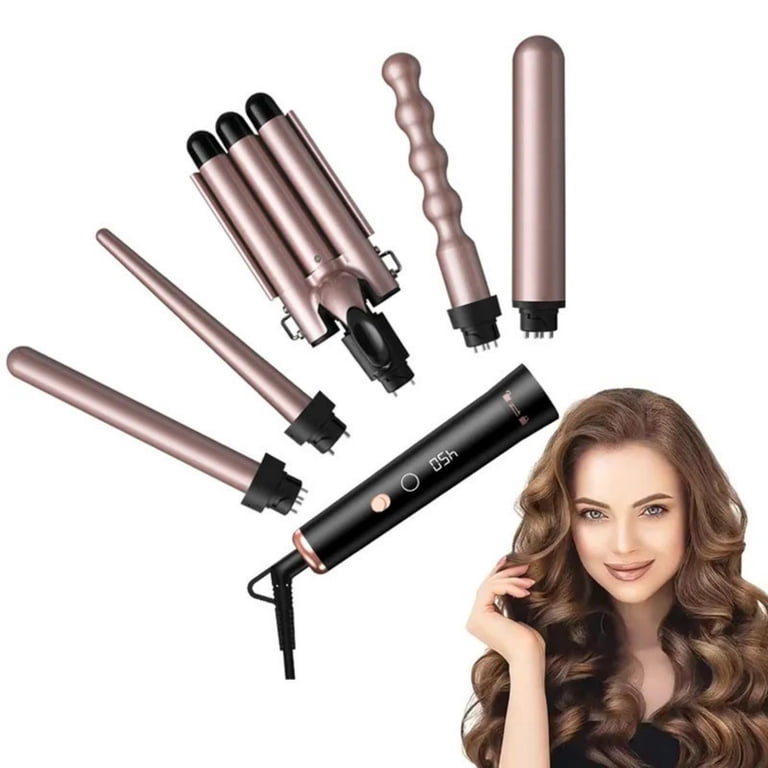 5 in 1 Waver Curling Iron Wand Set - 3 Barrel Hair Crimper  display picture 1