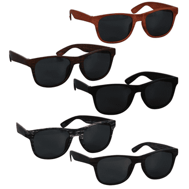 Sunglasses - Wooden Effect Sunglasses - 3 Pack 