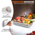 thumbnail image 3 of 6-Pack Steam Table Pan 20.9x12.8x3.9 Stainless Steel 13L Deep Food Container Oven Tray Anti-Jam, 3 of 6