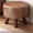 Brown, variant on Round Foot Rest Ottoman With Wooden Frame - Small Foot Stool With Soft Cushion, Decorative Step Stool For Living Room, Bedroom, Entrance & Home Office