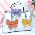 thumbnail image 3 of Retro Colorful Leather Butterfly Keychain Creative Butterfly Keychain Exquisite Backpack Decoration Accessories Gifts, 3 of 4
