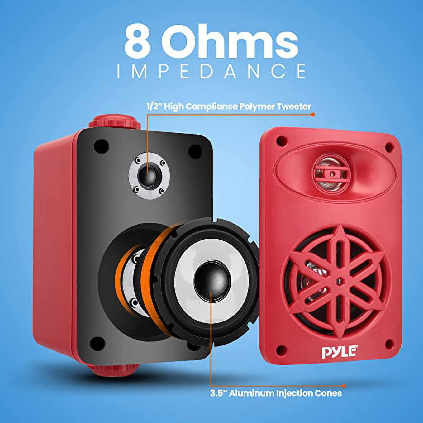 PyleUsa Bluetooth Indoor Outdoor Speakers Pair-500 Watt Dual Waterproof 5.25” 2-Way Full Range Speaker System w/ 1/2” High Compliance Polymer Tweeter-Home, Boat, Marine,Deck,Patio,Poolside PDWRBT56BL