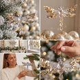 thumbnail image 4 of Steadline Christmas Hanging Pendant,Transparent Acrylic Snowflake Ornament Inlaid Shiny Sequins Built In Hanging Loop,Reusable Crystal Decor For Xmas Tree Window Indoor Holiday Party Layout, 4 of 7