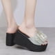 thumbnail image 5 of Sandalias Mujer Casual Peep Toe High Chunky Wedge Heels Shoes Lace Bow Slippers Wmkox8yii ytu4419, 5 of 8