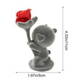 thumbnail image 6 of Fufafayo under $5 3Pcs Flocked Bear with Rose, Flocking Bear Ornament, Forever Rose Flower Arrangement, Valentine's Day Decorative Gift, Resin Bear with Rose, Desktop Table Decor, 6 of 9