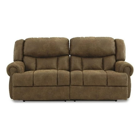 Bowery Hill Traditional Faux Leather Reclining Sofa in Brown