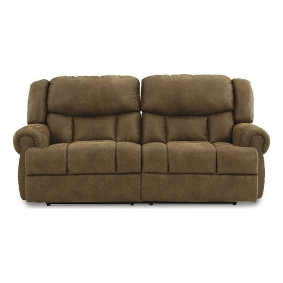 Bowery Hill Traditional Faux Leather Reclining Sofa in Brown