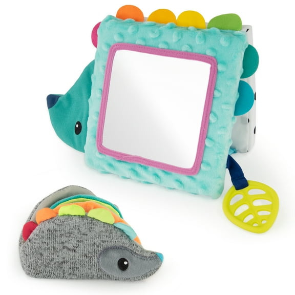 Sassy Badger Gift Set with Tummy Time Floor Mirror and Soft Texture Book for 0  Months