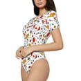 thumbnail image 2 of Easygdp Canada Day Women'S Waist-Cinching Short-Sleeved Onesie, Olastic Onesiet,Snaps At Bottom,Easy To Put On And Take Off - Large, 2 of 9