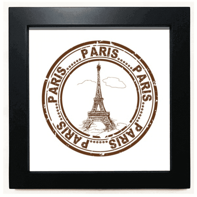 Paris France Eiffel Tower Classic Country City Black Square Frame Picture Wall Tabletop