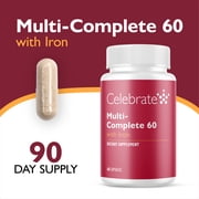 Celebrate Vitamins Multi-Complete 60 Bariatric Multivitamin with Iron Capsules, 60 mg of Iron, 180 count