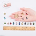 thumbnail image 3 of 1box Alloy Glass Pendants Faceted teardrop Mixed color 18x10x5~5.5mm Hole: 1.8~2mm 13color 4pcs/color 52pcs/box, 3 of 7