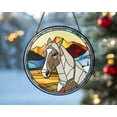 thumbnail image 3 of Custom Horse Portrait Glass Suncatcher, Horse Glass Art, Pet Portrait From Photo, Horse Window Hangings, Pet Memorial Gift, Horse Lover Gift 1810413940 4598, 3 of 4