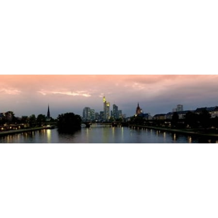 Reflection of buildings in water Main River Frankfurt Hesse Germany 2010 Poster (Best Of Frankfurt Germany)