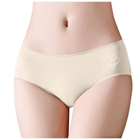 Fulorrnie Underwear for Women Comfort Hiphuggers Breathable Cute Panties Seamless Waist Elastic Panty Beige XL