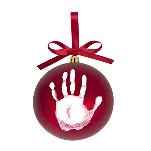 Tiny Ideas Babys Print DIY Holiday Keepsake Ball Ornament with Included Paint for Handprint Gold Tiny Ideas Babys Print DIY Holiday Keepsake Ball Ornament with Included Paint for Handprint Gold