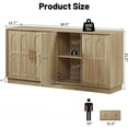 thumbnail image 5 of BFJDM 67" Arched Sideboard Buffet Cabinet, 4 Door Storage Credenza with Adjustable Shelves, Wood Accent Cabinet TV Console for Living Room Dining Room Kitchen, 5 of 7