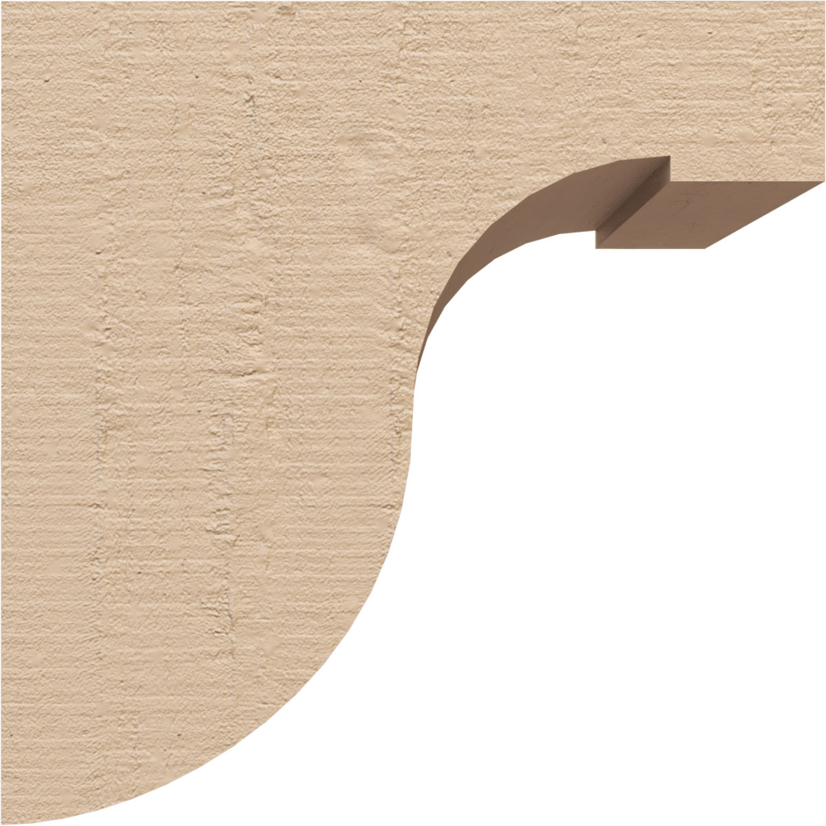6"W x 6"D x 6"H Wide Del Monte Rough Cedar Woodgrain TimberThane Corbel, Primed Tan