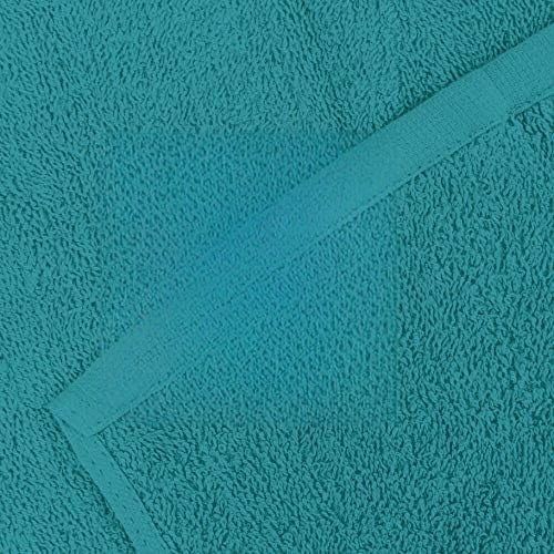60 Pack Cotton Washcloths Set, 100% Ring Spun Cotton, Premium Flannel Face Cloths, Highly Absorbent and Soft Feel Fingertip Towels, Turquoise