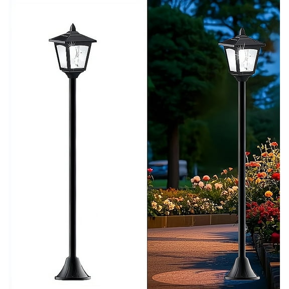 42" Mini Street Vintage Outdoor Garden Triple Solar Lamp Post Light Lawn - Adjustable (Pack 1)